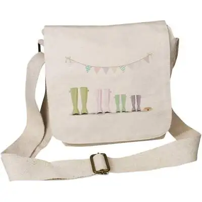 £11.99 • Buy 'Spotty Wellies' Small Cotton Canvas Messenger Bag (MS00043844)