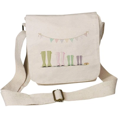 £11.99 • Buy 'Spotty Wellies' Small Cotton Canvas Messenger Bag (MS00043844)