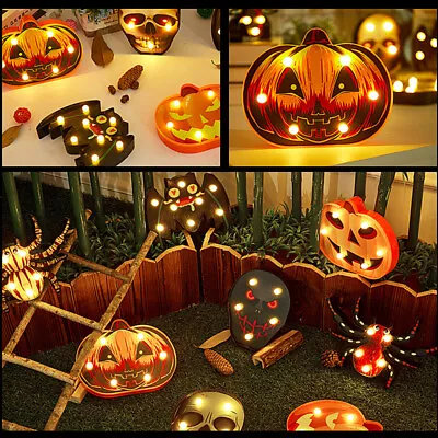 Decoration Led Halloween Lights Lantern Bat Spider Skull Outdoor Lamp Pumpkin • £7.70
