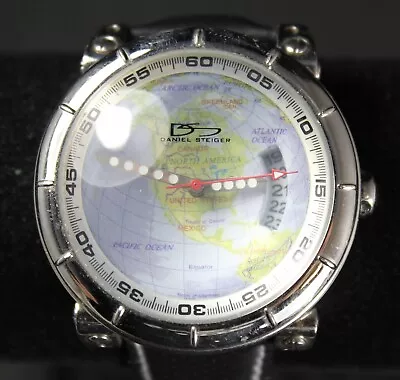 Daniel Steiger 45mm Quartz Bubble Watch W/ World Map Dial - Needs Battery • $49.99