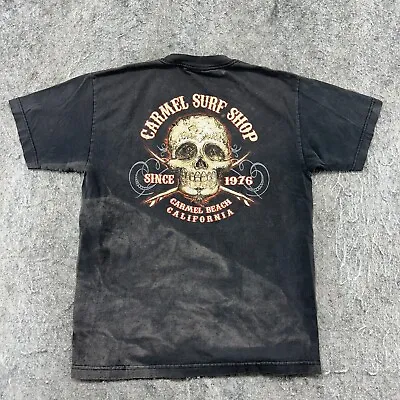 VINTAGE Carmel Surf Shop Shirt Mens Skull Goth Pirate Graphic Short Sleeve Y2K • $4.98