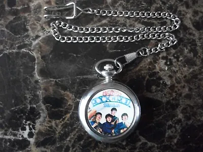 The Beatles Rock And Roll Music Chrome Pocket Watch With Chain (new) • £14.99