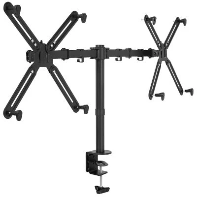 $49.99 • Buy VIVO Non-VESA Dual Monitor Arm Desk Mount Fully Adjustable With VESA Adapters