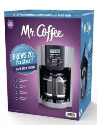 MR COFFEE 12 CUP DIGITAL COFFEEMAKER RAPID BREW BRUSHED METALLIC - Brand New. • $24.99