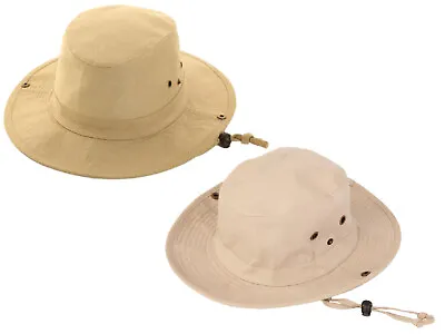 £14.95 • Buy Mens Aussie Bush Hat Lightweight Safari Summer Outback Wide Brim Vented Cotton