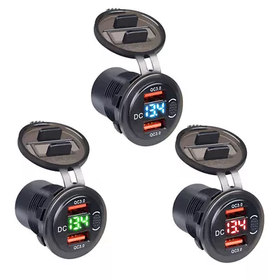 12V Car Cigarette Lighter Socket Dual QC3.0 USB Ports Fast Charger Power Adapter • £9.95