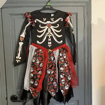 Mexican Sugar Skull Coco Halloween Fancy Dress Costume  - 9-10 Years • £7