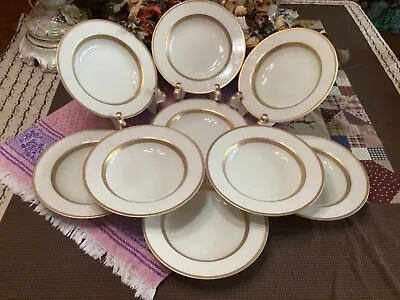 9 Pc Mikasa Antique Lace 8 1/2  Rimmed Soup Bowls MINT ! • $108