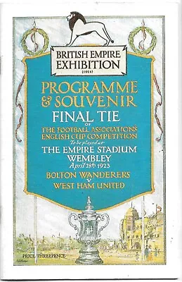 £2 • Buy Football Programme Official Reprint - Bolton V West Ham - FA Cup Final 8/4/1923