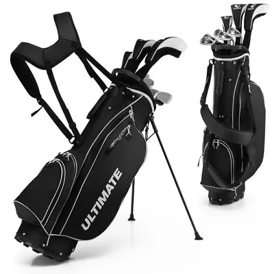 Men's Complete Golf Clubs Package Set 10 Pieces Includes Alloy Driver Black Golf • $218.97