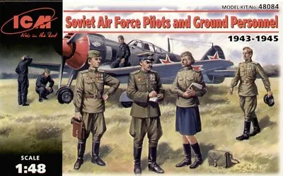 £12.95 • Buy ICM 48084 Soviet Air Force Pilots And Groundcrew 1:48 Figure Model Kit