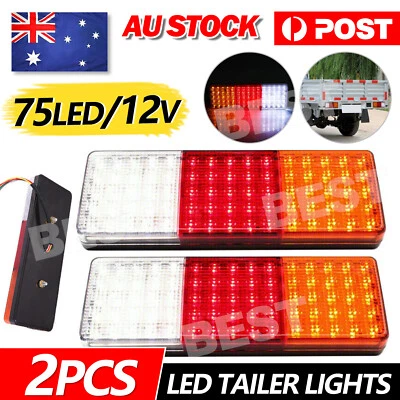 $29.95 • Buy 2 X 75 LED Tail Lights 12V Brake Reverse Trailer Truck UTE Boat  Lamp