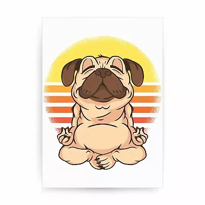 £11.99 • Buy Yoga Pug Funny Dog Print Poster Framed Wall Art Decor