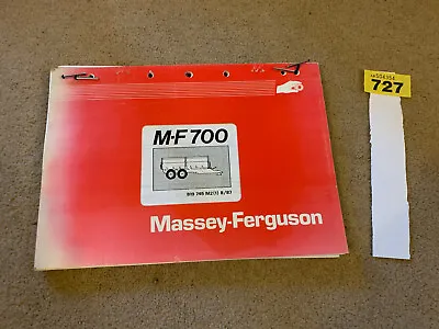 £30 • Buy Massey Ferguson 700 Trailer Parts Book 819745M2 Catalogue Genuine M-F 700 Series