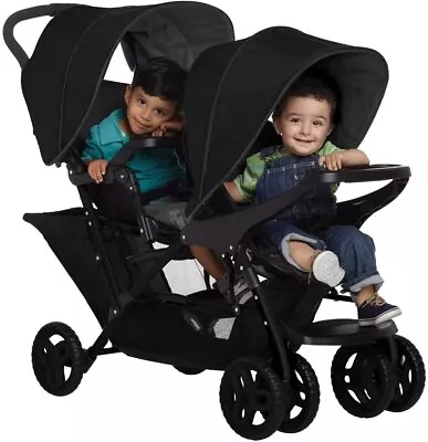 Graco Stadium Duo Tandem Twin Seat Buggy Stroller Pushchair - Black / Grey • £188