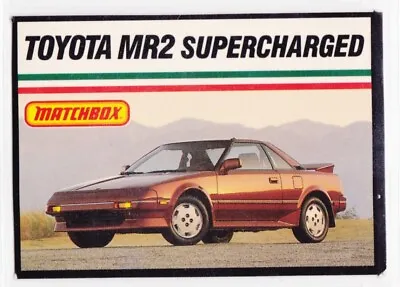 Vintage Matchbox Trading Card Toyota MR2 Supercharged (1st Gen W10 Serie) C.1989 • $6.99