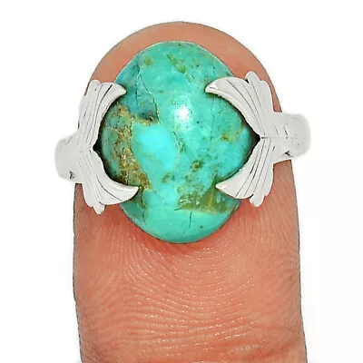 Composite Kingman Blue Mohave Turquoise 925 Silver Ring VA12 S.8 CR16826 • $17.99