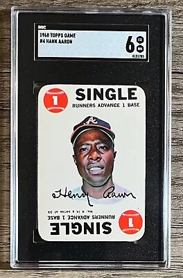 Hank Aaron 1968 Topps Game Vintage Graded Card #4 Sgc 6 Ex-nm Braves • $19.49