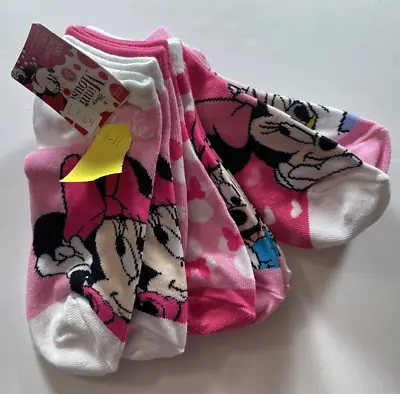 6 PAIRS Disney Minnie Mouse GIRLS Ankle SOCKS SIZE 9-11 LL64 • $12