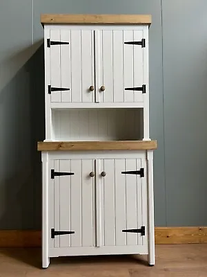 Wooden Pine Freestanding County Kitchen Welsh Dresser Unit Cupboard • £825
