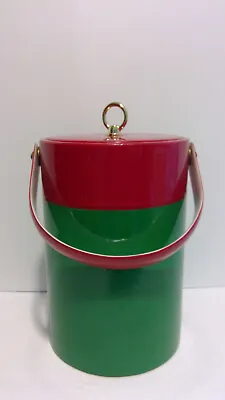 $18 • Buy Ice Bucket Christmasc Signed  Georges Briard 11  Green & Red Vinyl Mcm