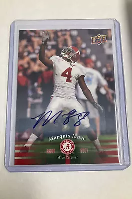 2012 Upper Deck Alabama MARQUIS MAZE Base AUTO Football Card - LOOK! • $20