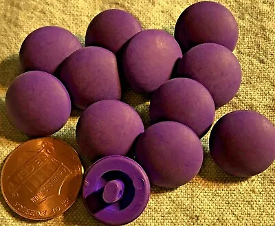 $3.99 • Buy 12 Bright Purple Matte Domed Plastic Shank Buttons 5/8  15mm Lot # 4698