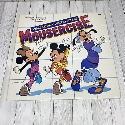 MOUSERCISE Walt DISNEY Original 1982 VINYL LP Record 12  W. BOOKLET Mickey Mouse • $8.99