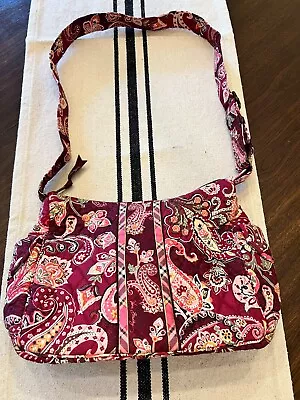 Vera Bradley Shoulder Bag Multicolor Medium Piccadilly Plum Maroon Paisley • $19.99