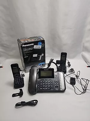 Panasonic KX-TG9581B 2-Line Cordless Telephone System W/ 2 Handsets -USED (WEAR) • $54.99