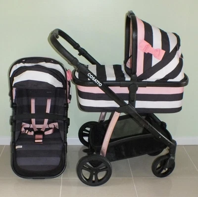 £129 • Buy Cosatto Wow Pushchair System Go Lightly 3 Pink - Includes Carrycot & Rain Cover