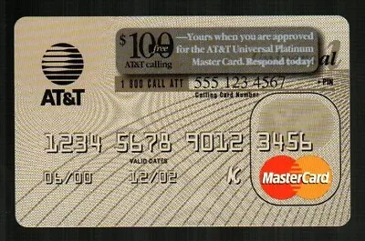 AT&T Universal Platinum MasterCard ( 2002 ) Promotional Card V1 • $2.50