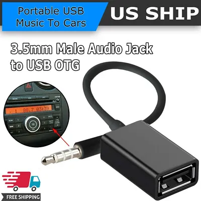 3.5mm Male Audio AUX Jack To USB 2.0 Type A Female OTG Converter Adapter Cable☆ • $1.99