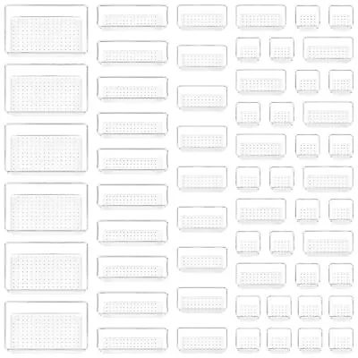 Vtopmart 60 PCS Drawer Organizer 4-Size Clear Plastic Drawer Organizer Bins ... • $58.43