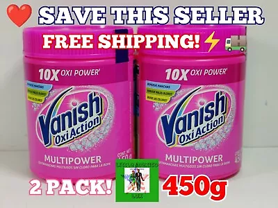 2X VANISH OXI ACTION Multipower Fabric Stain Remover 2 PACK 450 G Containers⚡🚚 • $34.50