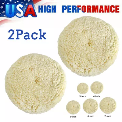 2Pcs Wool Hook & Loop Grip Buffing Pad For Compound Cutting & Polishing I9S8 • $9.29