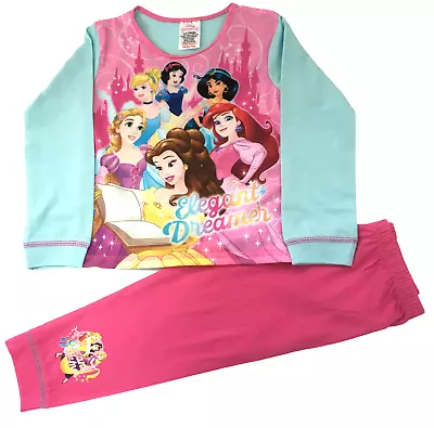 Girls DISNEY PRINCESS Pyjamas Pj Character Nightwear 18 Months - 5 Yrs • £5.95