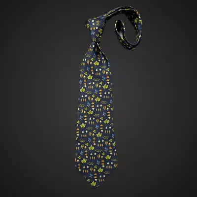 Salvatore Ferragamo Mens Tie Necktie Blue Green Floral Wide Italy 3.75” X 58” • $55.99