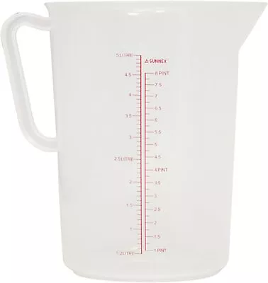 Plastic Measuring Jug Kitchen Bar Polypropylene Measuring Weight Jug 1/2/3/5Ltr • £12.95