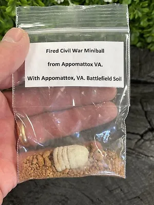 Rare Vintage Antique Civil War Relic Fired Confederate Miniball Appomattox Soil • $15