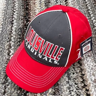 Vintage Louisville Cardinals Hat Cap Strap Back Base Ball Dad Adult Men Red Gray • $19.91