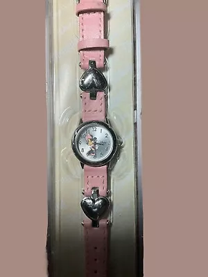 Disney Parks Minnie Mouse Watch Pink And Silver Tone Band Womens New In Box • $19.95