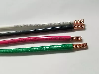 25' Ea Thhn Thwn 4 Awg Gauge Black White Red Copper Wire + 25 6 Awg Green • $181.94