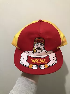 Vintage 80s WCW Hulk Hogan Big Logo Snapback Hat Cap Wrestling WWF WWE NWO ECW • $79.99