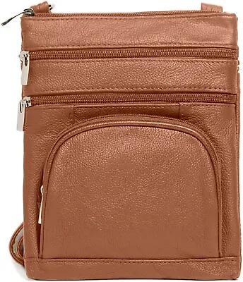 TOVOSO Crossbody Bag For Women Genuine Leather Multi-Pocket Purse With Adjustab • $19.99