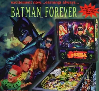 Batman Forever Pinball FLYER Original 1995 NOS Game Art Promo Sheet Superheros • $20.40