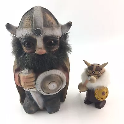 Vintage DISCONTINUED NyForm Norway VIKING Troll Doll #601 & Finland Viking Gnome • $129