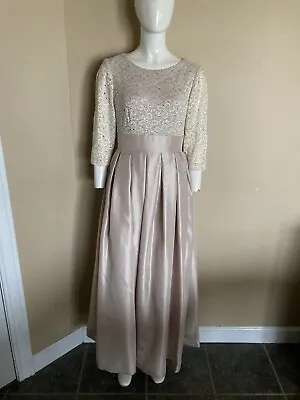 Jessica Howard Neutral Tan Color Mother Of Bride Dress Sz 8P Altered Classy N • $15