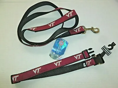 Virginia Tech Vt Doggie Hokies' Fan Package Extra Large Dog Collar & 70  Leash  • $28