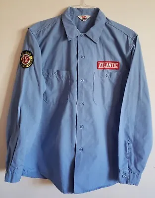 Vintage 1950's- Lion-Large Mechanic's Shop Shirt- Blue Thick Cotton Long Sleeve • $29